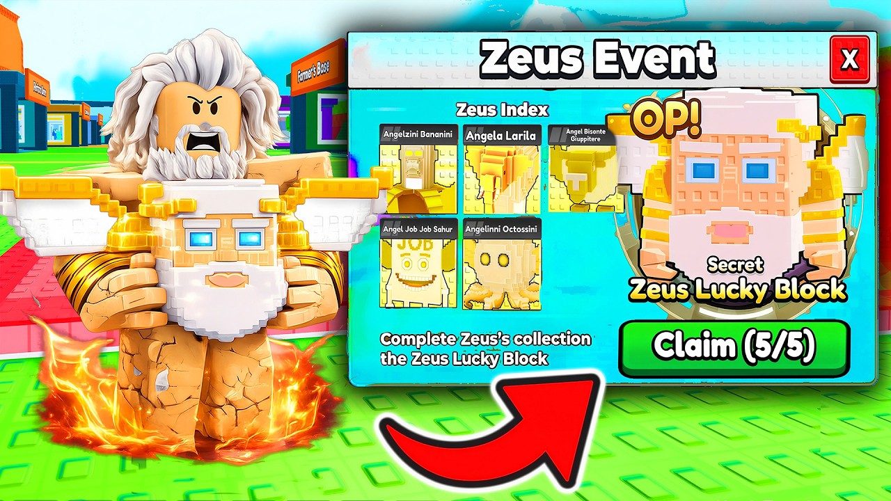 Unlocking NEW MAX LEVEL Zeus Brainrots by LukeBlox